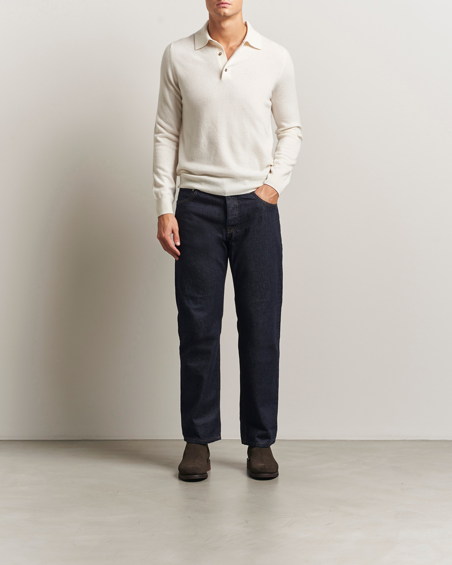 Heren | Truien | Morris | Cashmere Polo Neck Off White