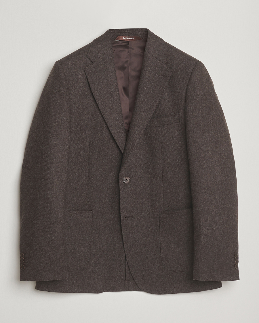 Heren | Blazers | Morris | Flannel Wool Blazer Brown