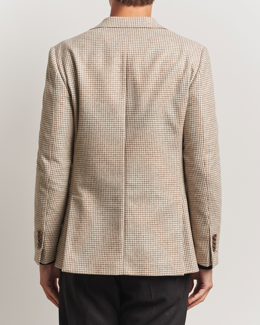 Homme | Blazers | Morris | Wool Silk Houndstooth Blazer Khaki