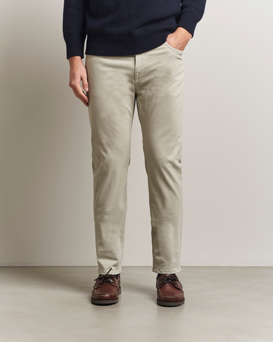 Heren | Broeken | Morris | James Brushed 5-Pocket Pants Khaki