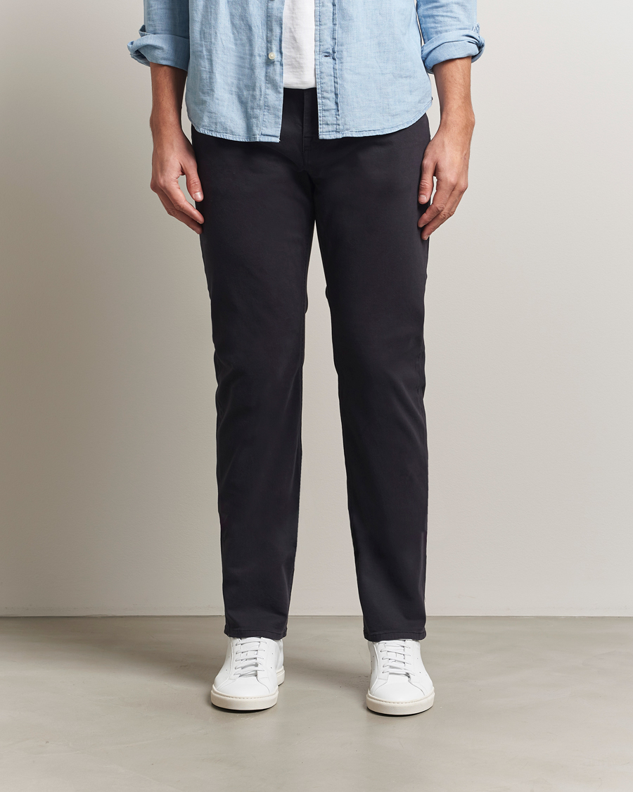 Heren | Broeken | Morris | James Brushed 5-Pocket Pants Blue