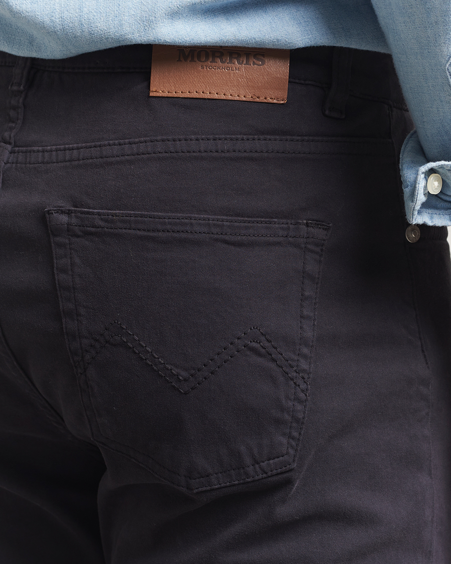 Heren | Broeken | Morris | James Brushed 5-Pocket Pants Blue
