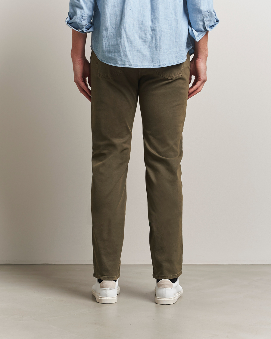 Heren | Broeken | Morris | James Brushed 5-Pocket Pants Olive