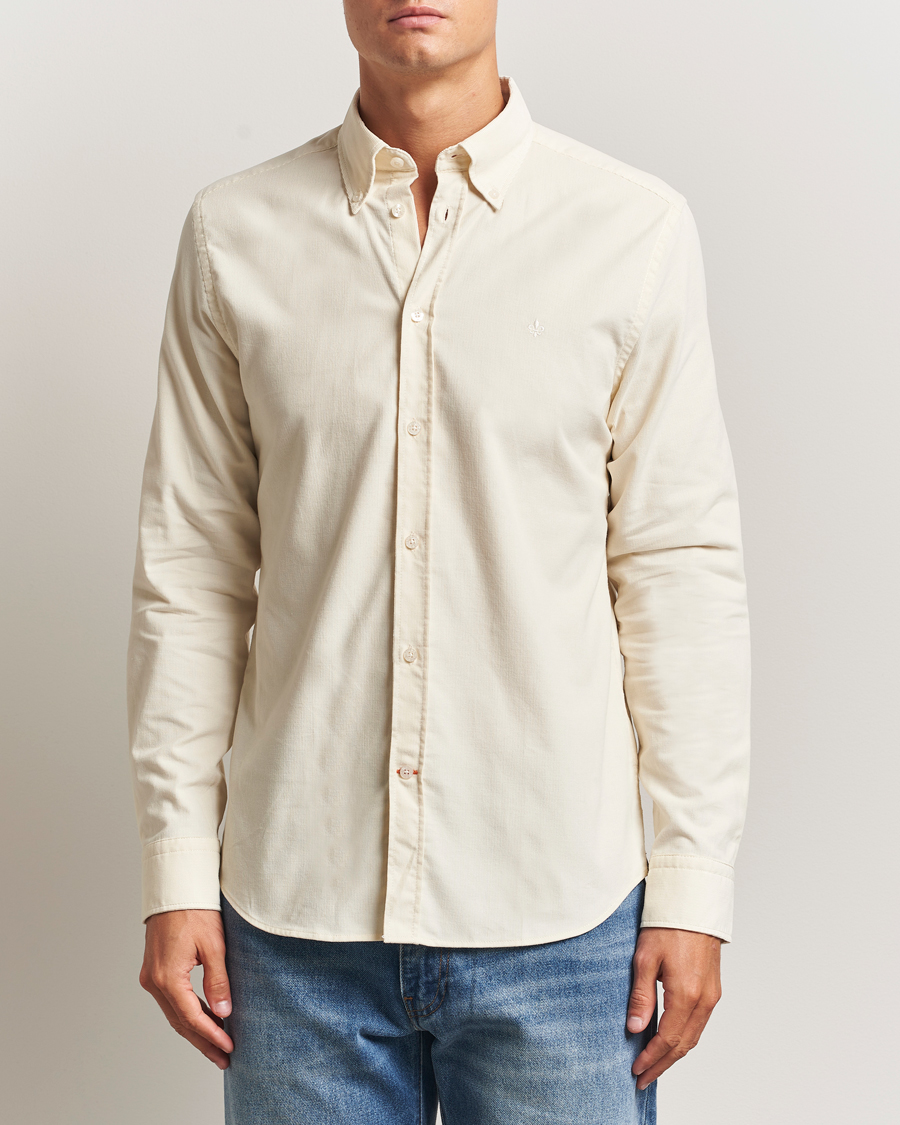 Heren | Overhemden | Morris | Douglas Corduroy Shirt Off White