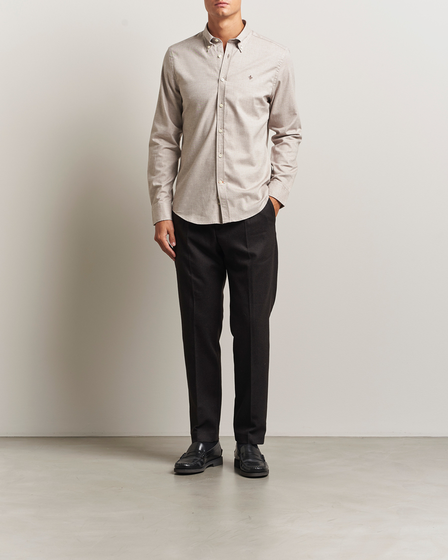 Heren | Overhemden | Morris | Watts Flannel Shirt Khaki