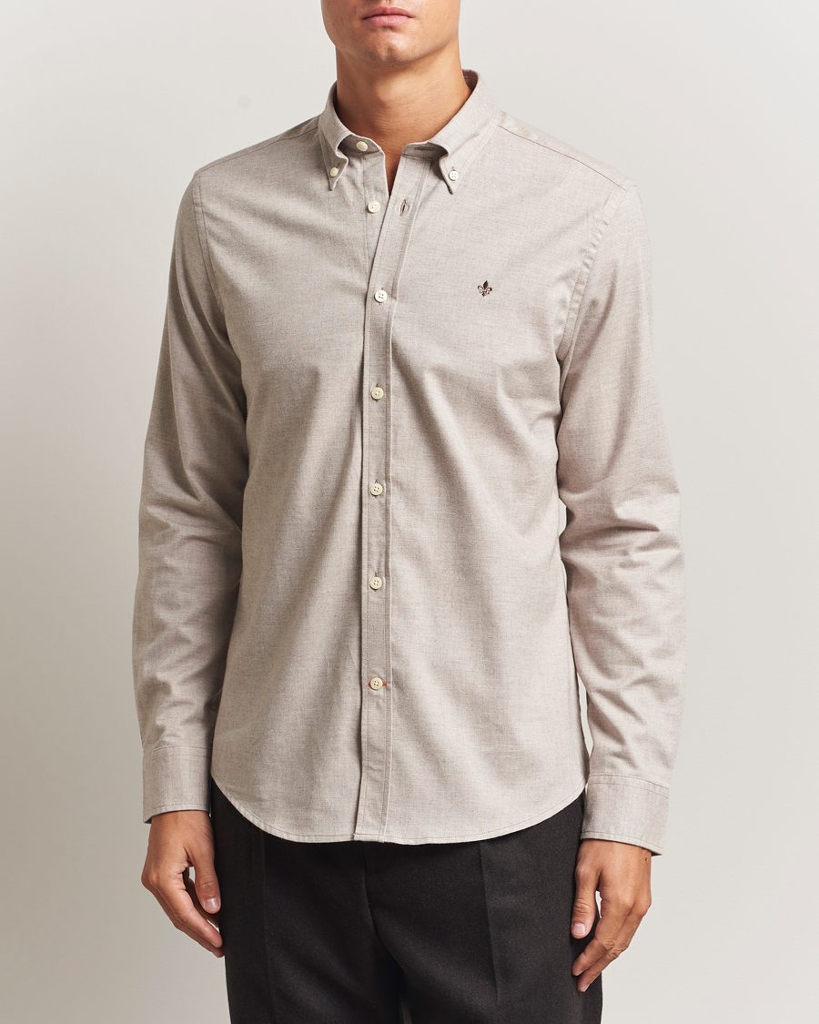 Heren | Overhemden | Morris | Watts Flannel Shirt Khaki