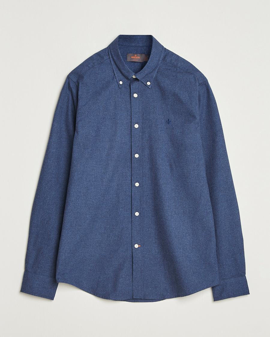 Heren | Overhemden | Morris | Watts Flannel Shirt Navy