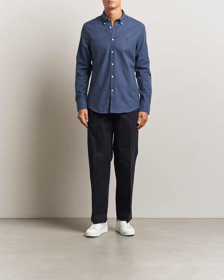 Heren | Overhemden | Morris | Watts Flannel Shirt Navy