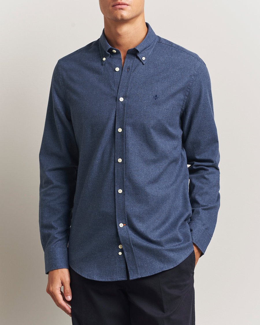 Heren | Overhemden | Morris | Watts Flannel Shirt Navy