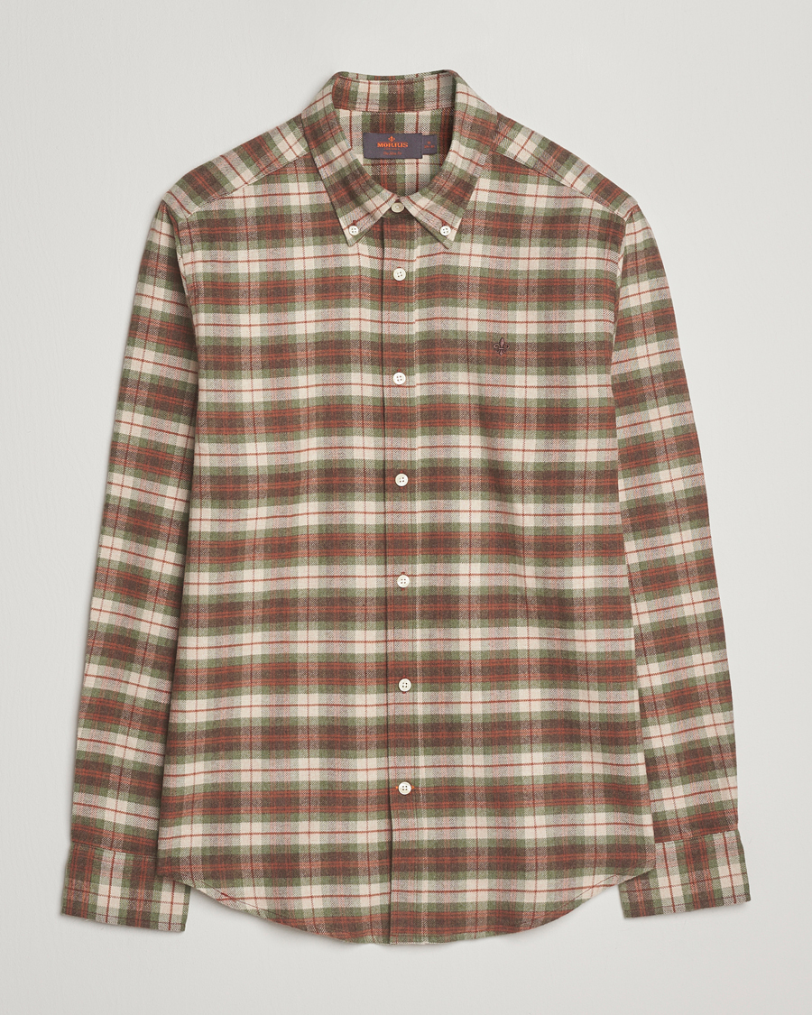Heren | Overhemden | Morris | Flannel Check Shirt Olive