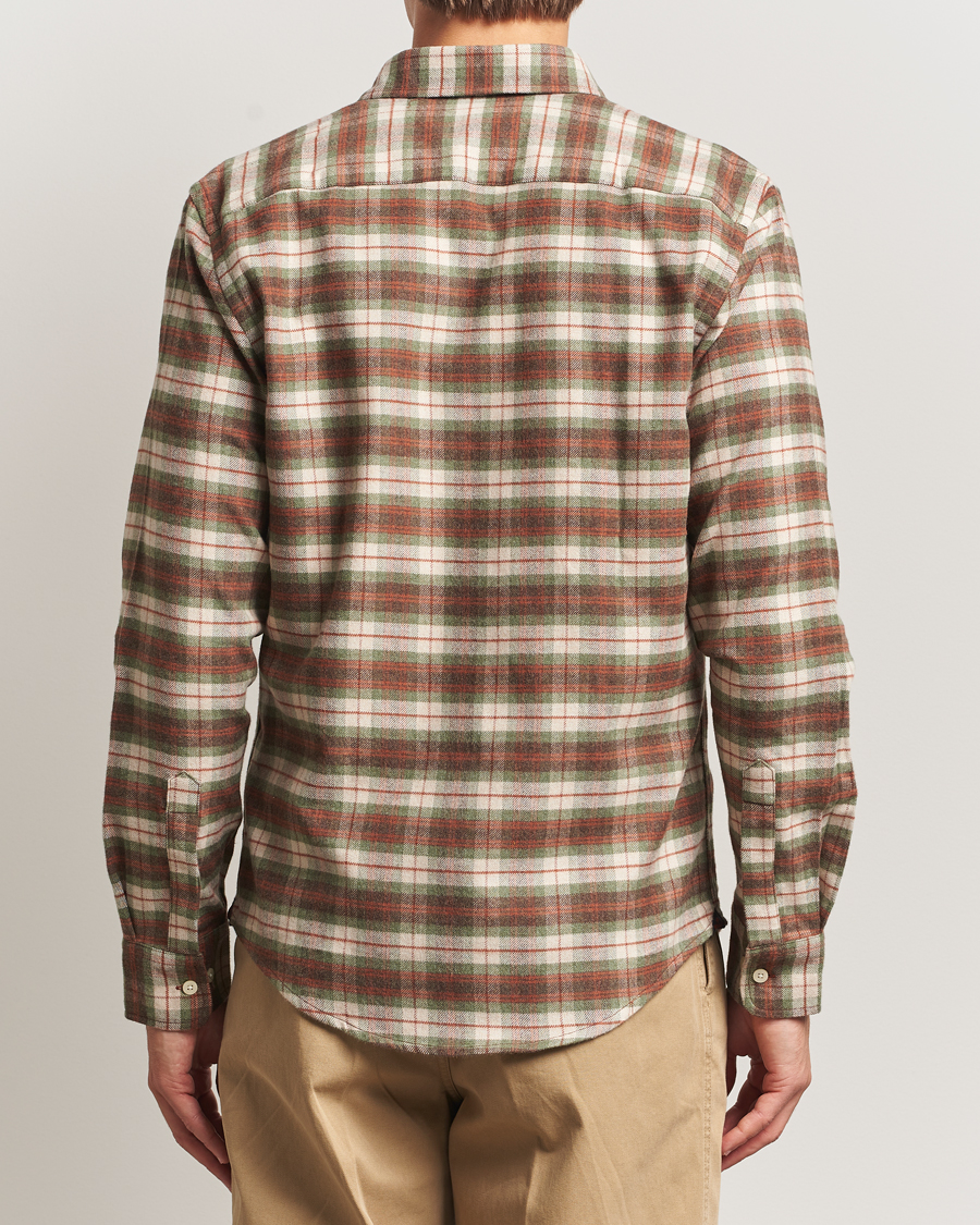 Heren | Overhemden | Morris | Flannel Check Shirt Olive