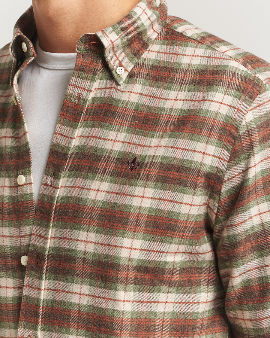Heren | Overhemden | Morris | Flannel Check Shirt Olive