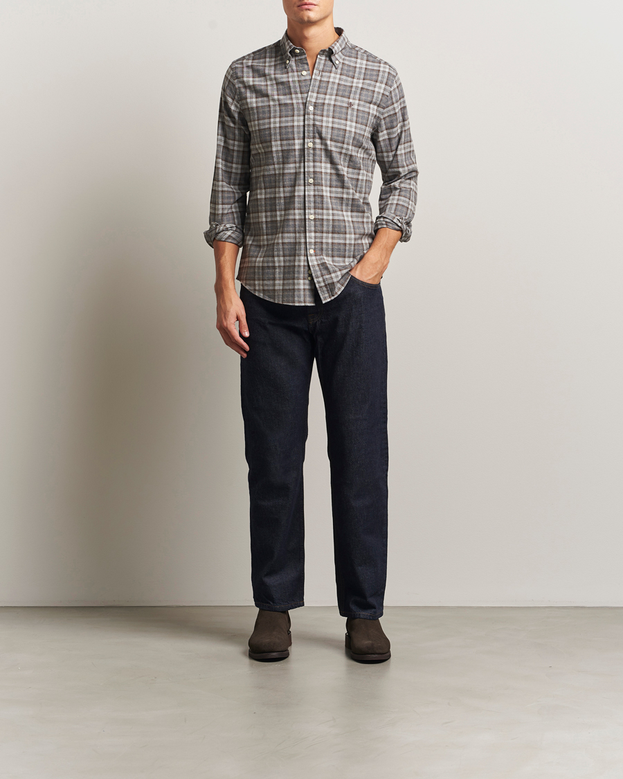 Homme | Chemises | Morris | Watts Flannel Check Shirt Grey
