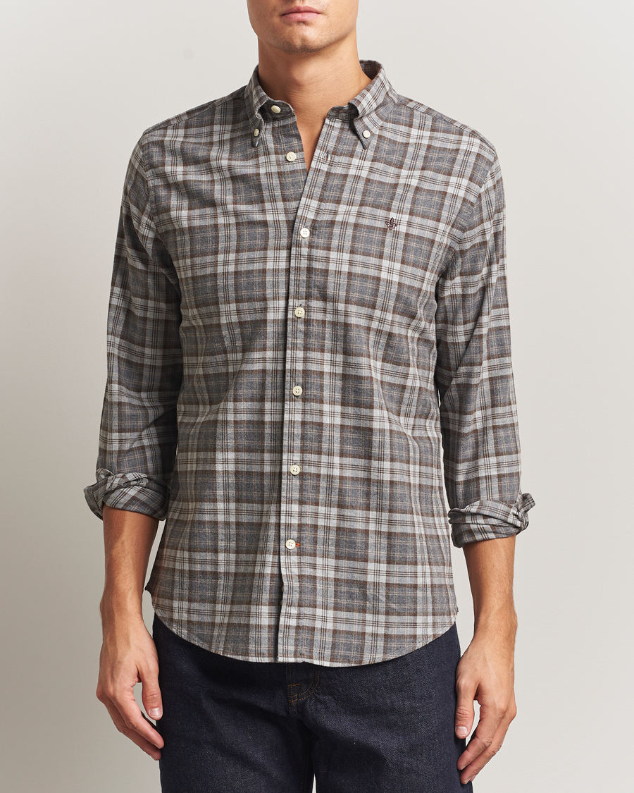 Homme | Chemises | Morris | Watts Flannel Check Shirt Grey