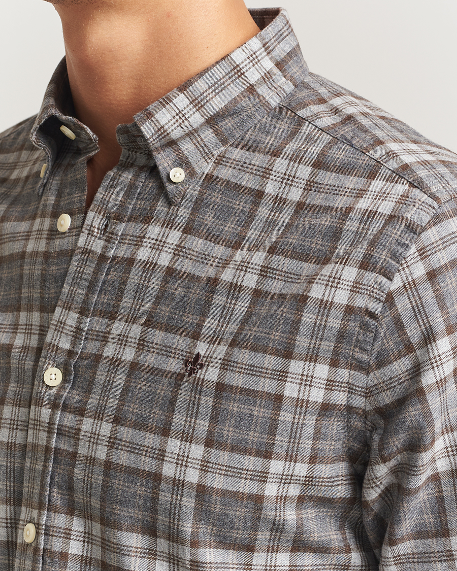 Homme | Chemises | Morris | Watts Flannel Check Shirt Grey