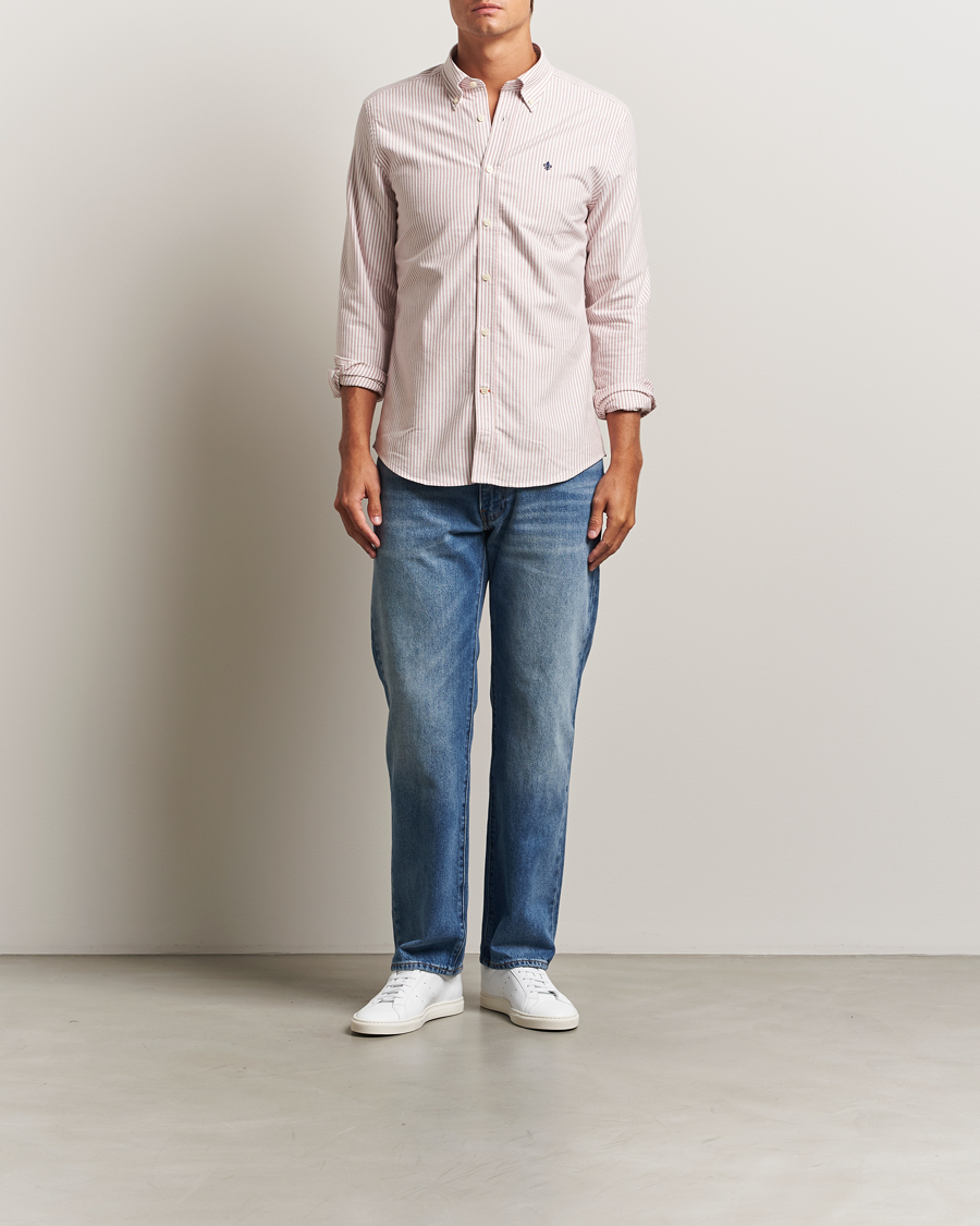 Heren | Overhemden | Morris | Douglas Oxford Striped Shirt Red