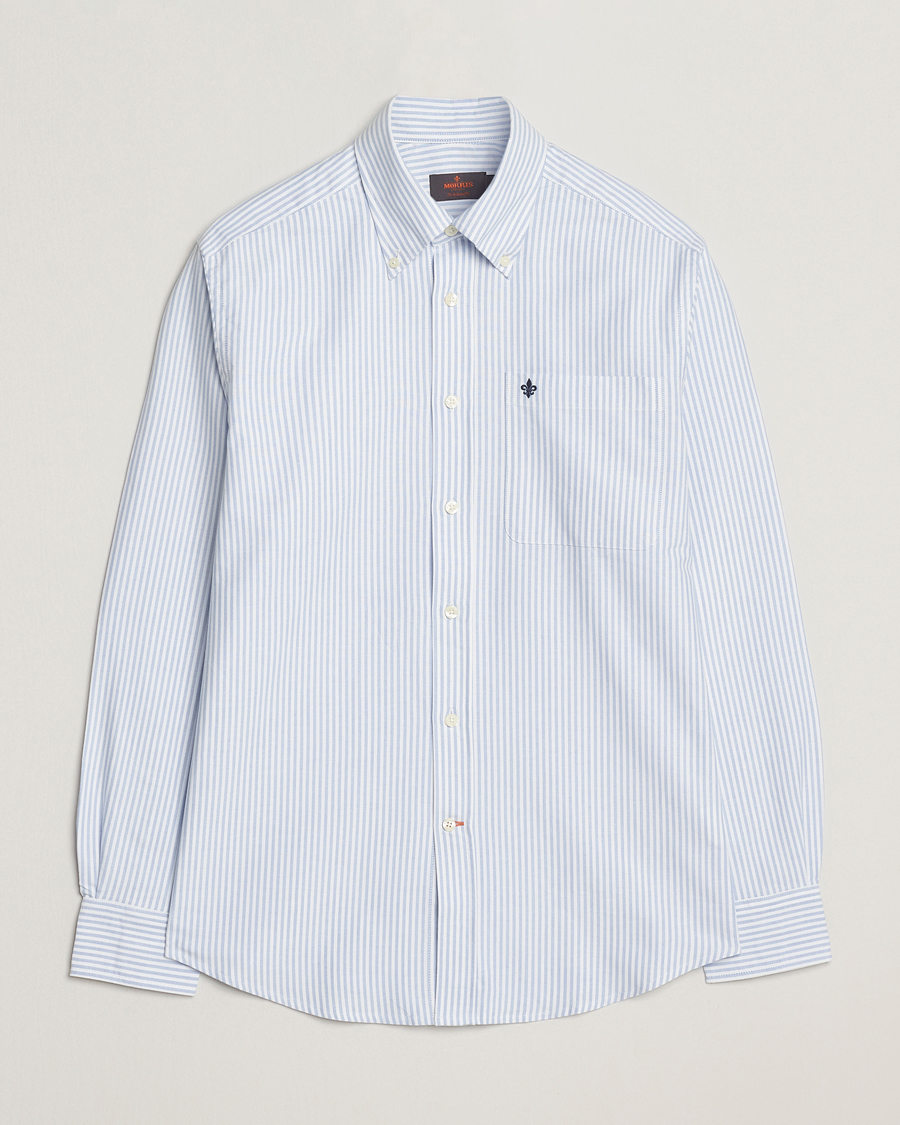 Heren | Overhemden | Morris | Club Oxford Striped Pocket Shirt Blue