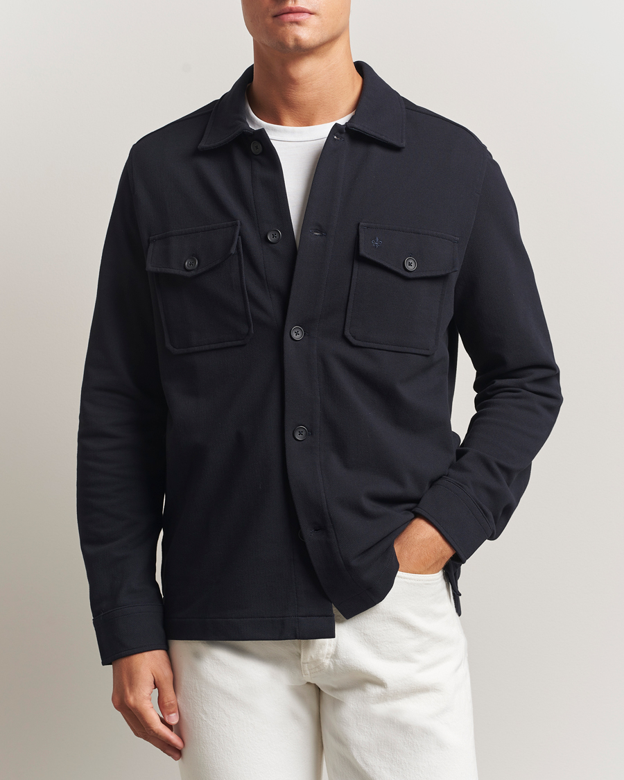 Homme | Chemises | Morris | Andrew Jersey Overshirt Old Blue