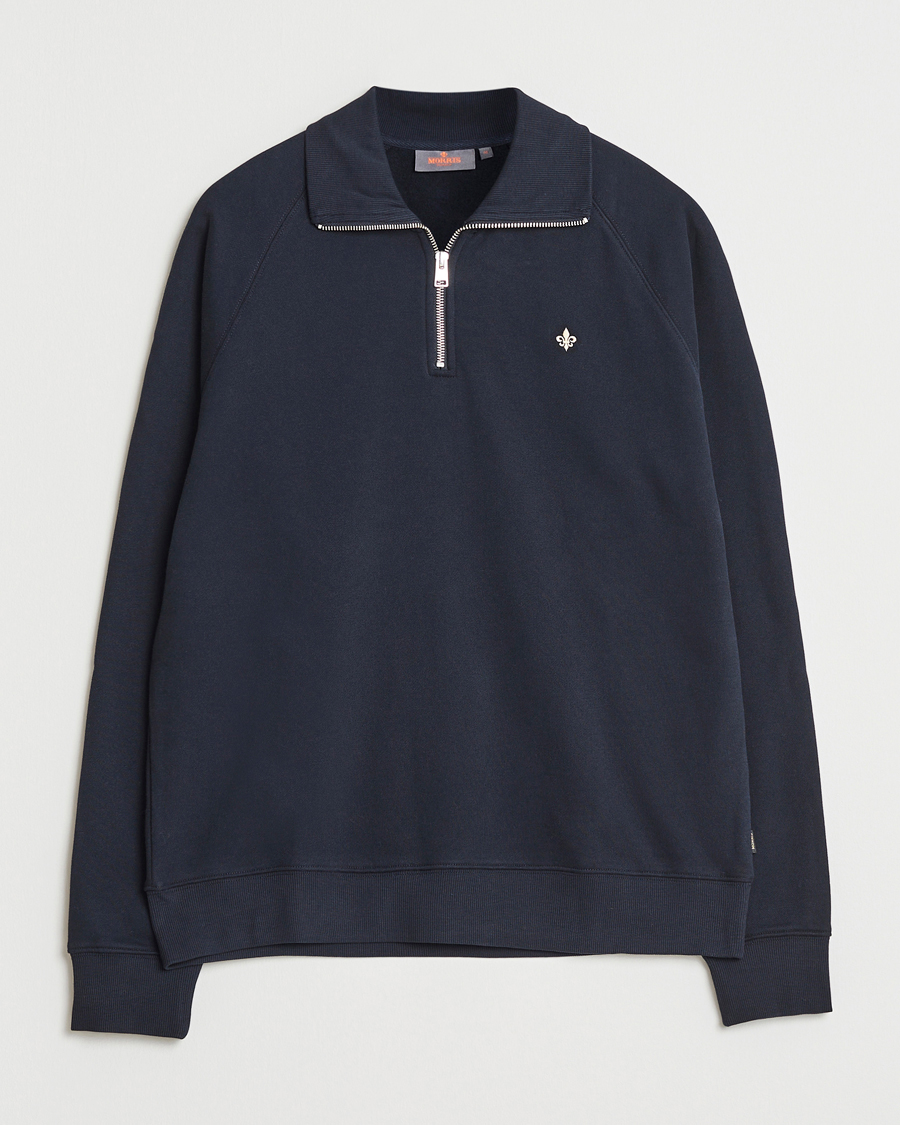Heren | Truien | Morris | Maryon Half Zip Sweatshirt Old Blue