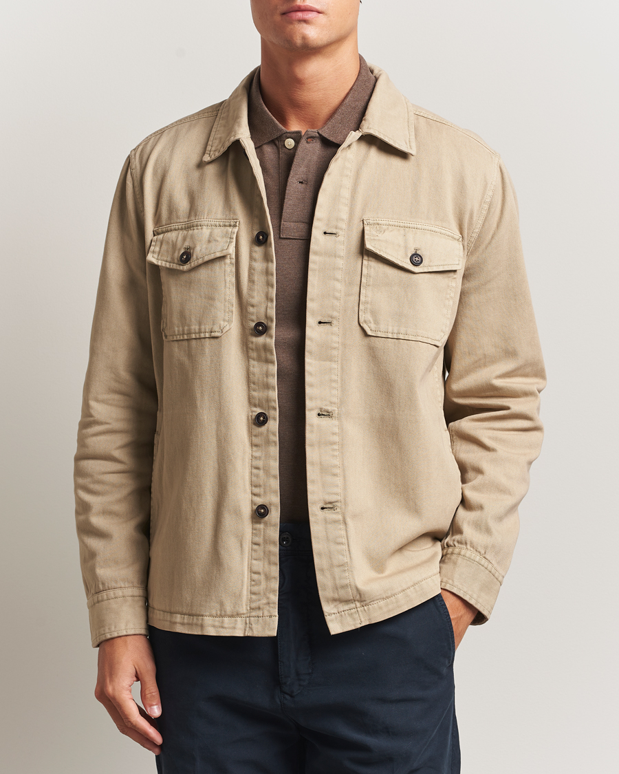 Homme | Chemises | Morris | Alain Twill Shirt Jacket Khaki
