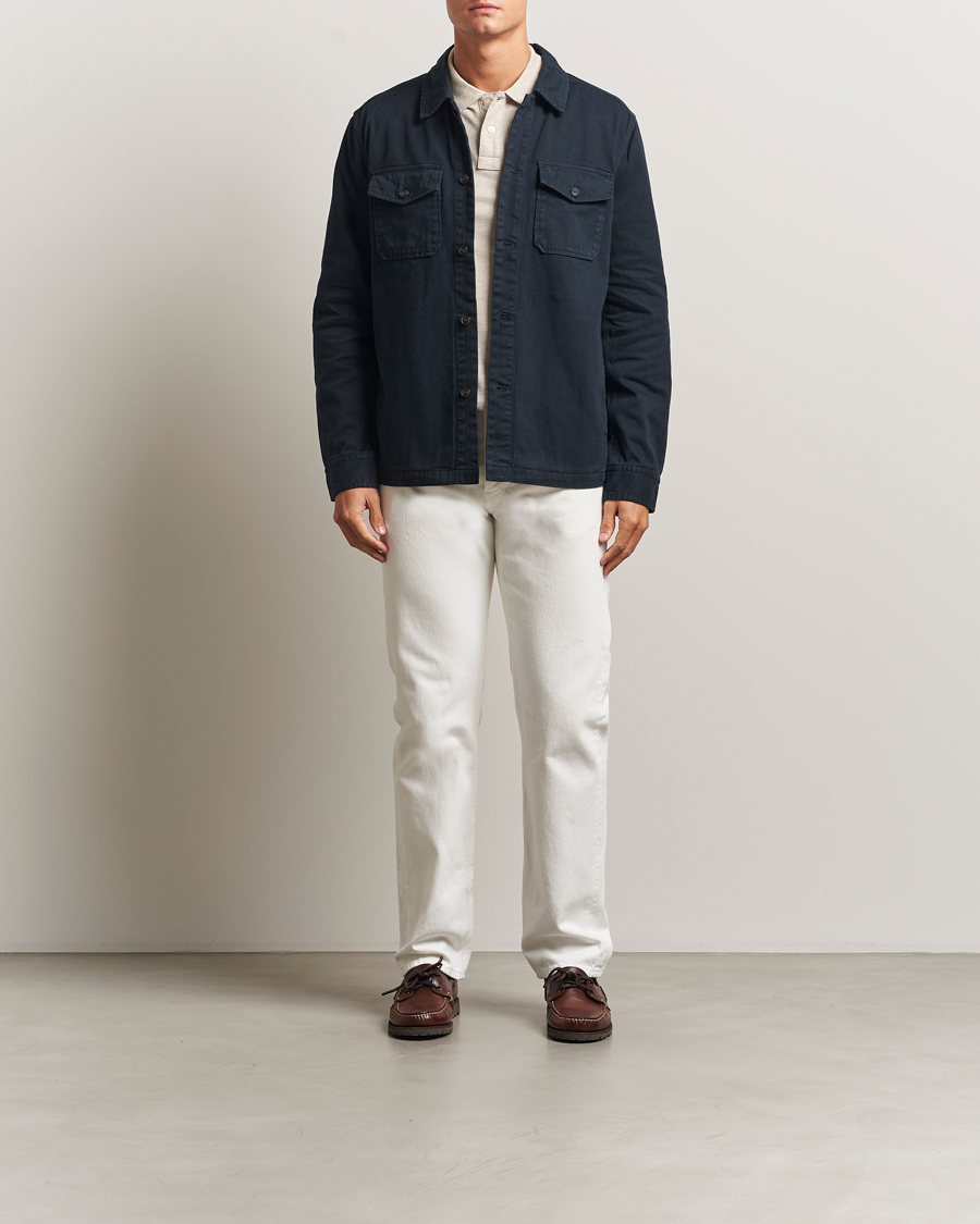 Heren | Overhemden | Morris | Alain Twill Shirt Jacket Old Blue