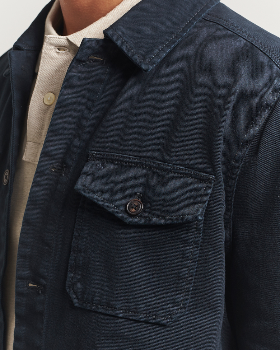 Heren | Overhemden | Morris | Alain Twill Shirt Jacket Old Blue