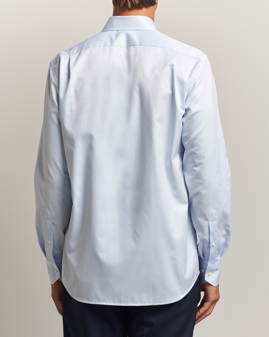 Homme | Chemises | Stenströms | Regular Fit Cotton Twill Shirt Blue