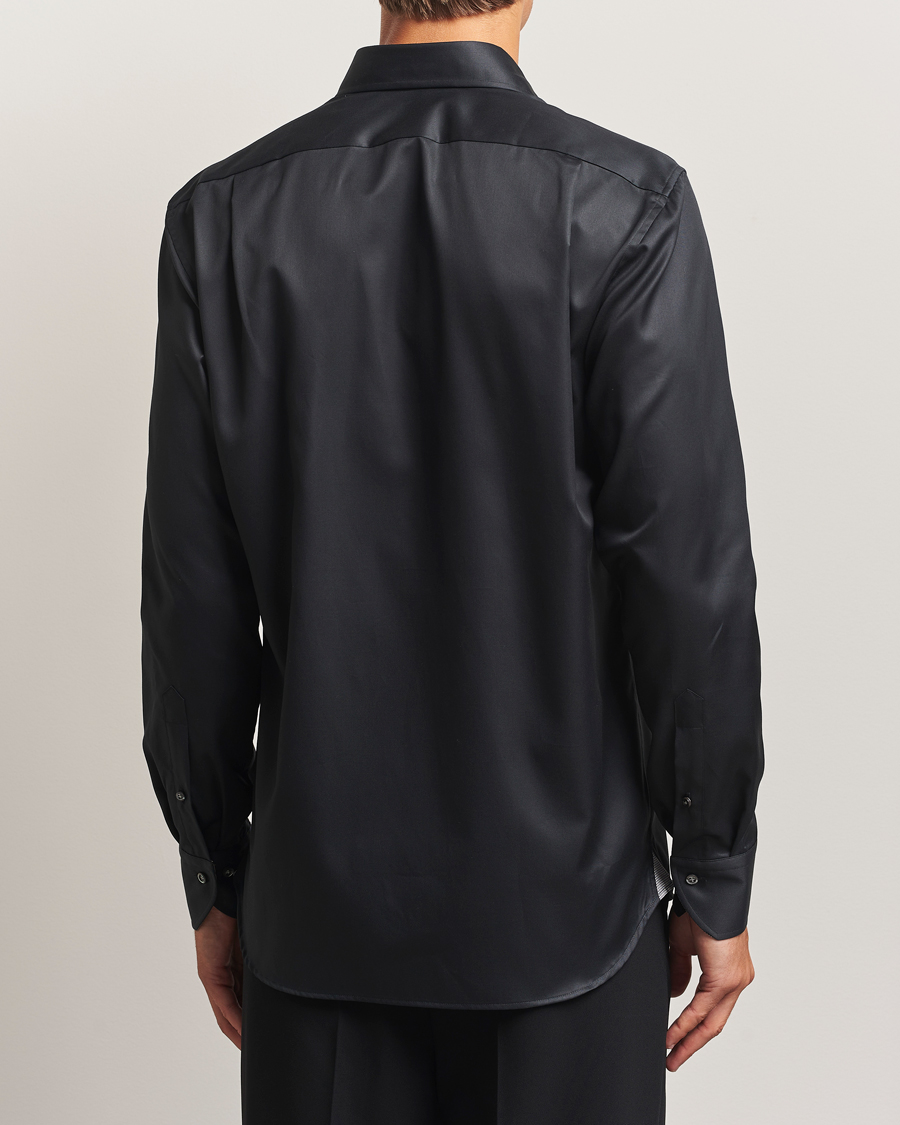 Heren | Overhemden | Stenströms | Regular Fit Contrast Shirt Black