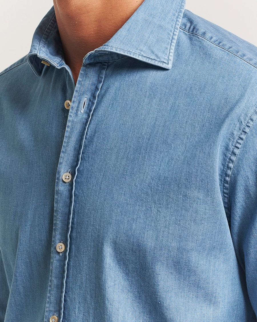 Heren | Overhemden | Stenströms | Regular Fit Garment Washed Shirt Light Denim