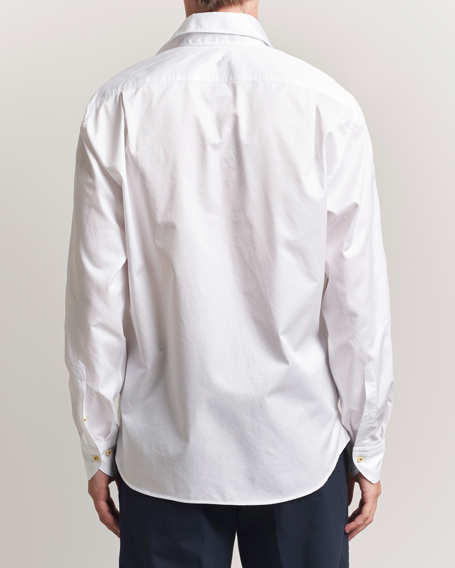 Heren | Overhemden | Stenströms | Regular Fit Washed Cotton Plain Shirt White
