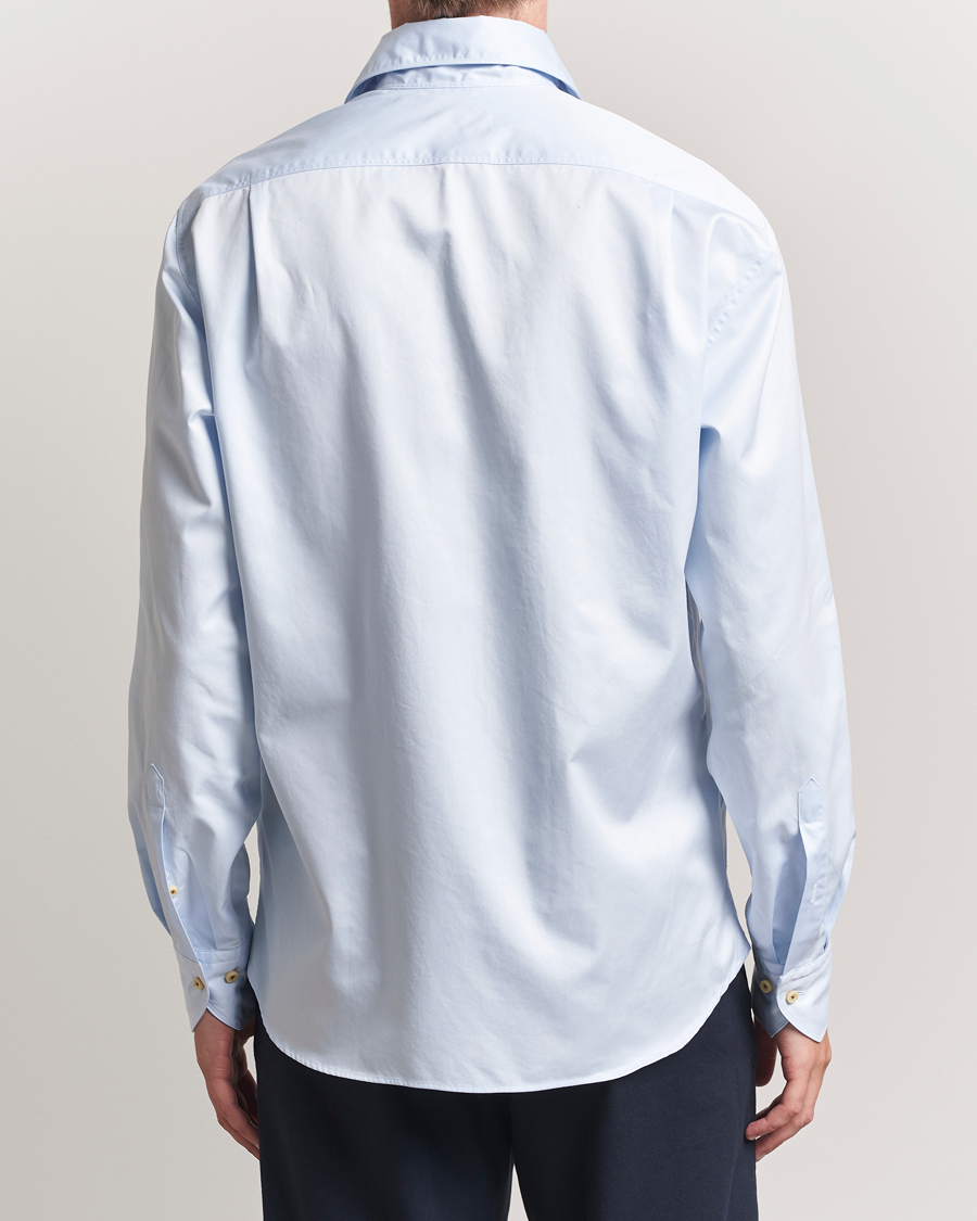 Heren | Overhemden | Stenströms | Regular Fit Washed Cotton Plain Shirt Light Blue