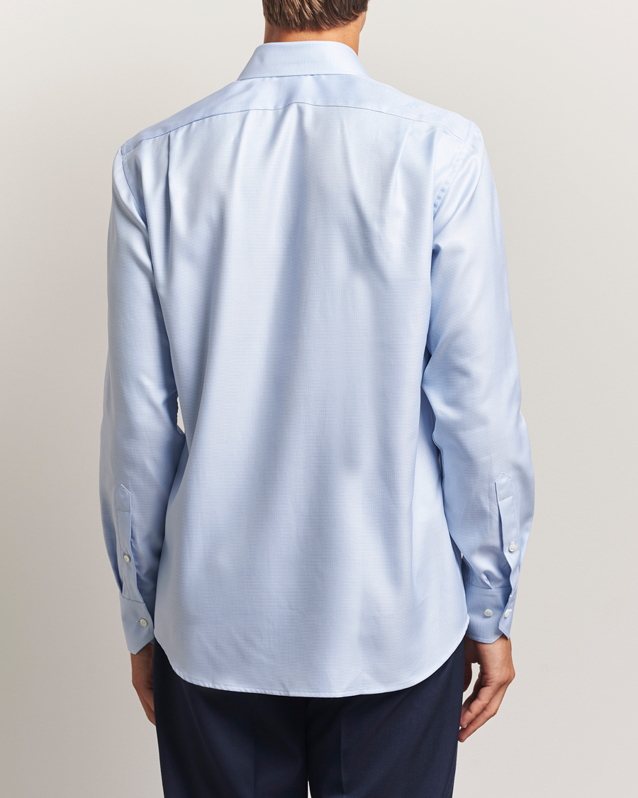 Homme | Chemises | Stenströms | Regular Fit Houndstooth Shirt Blue