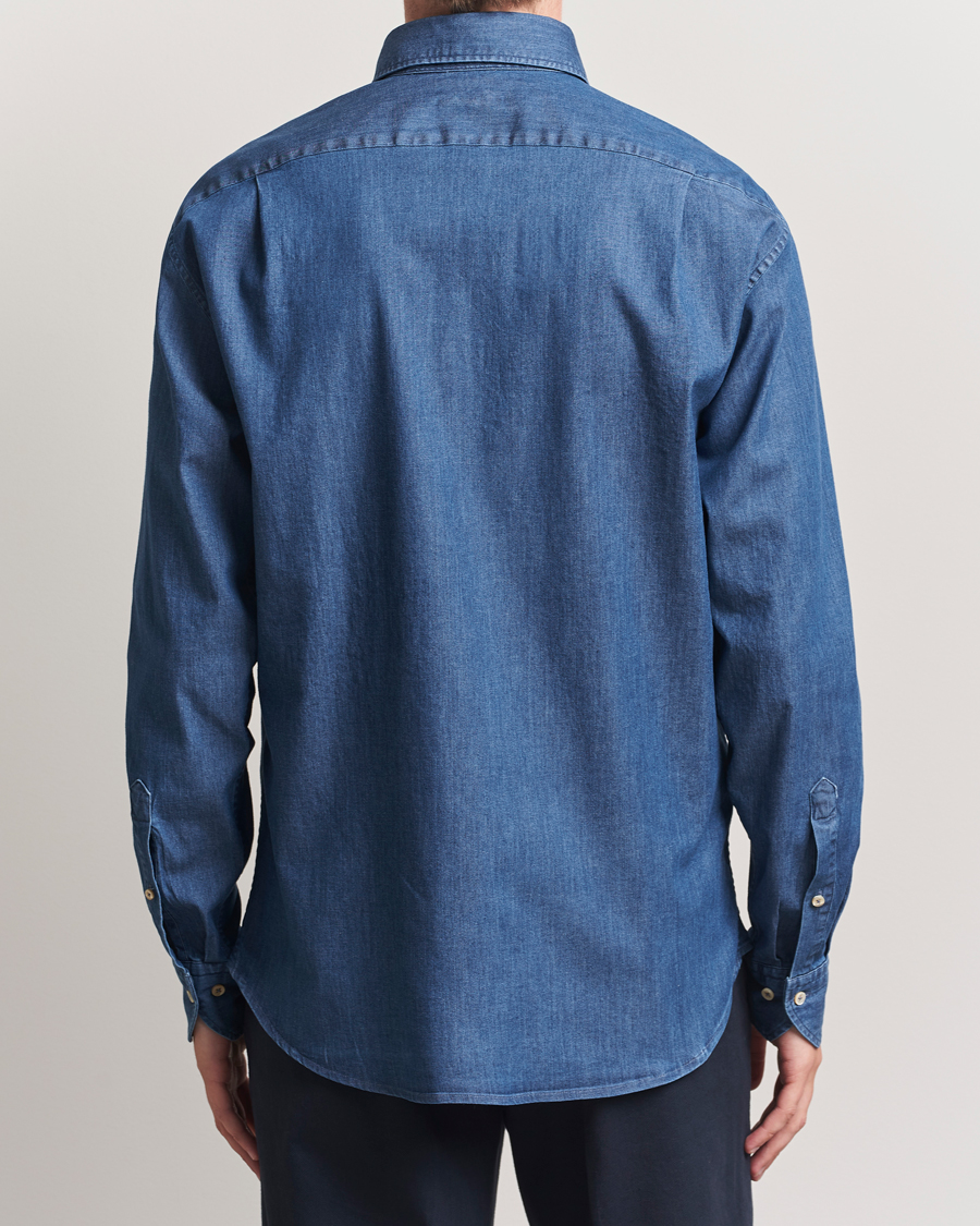 Heren | Overhemden | Stenströms | Regular Fit Button Down Garment Washed Shirt Denim