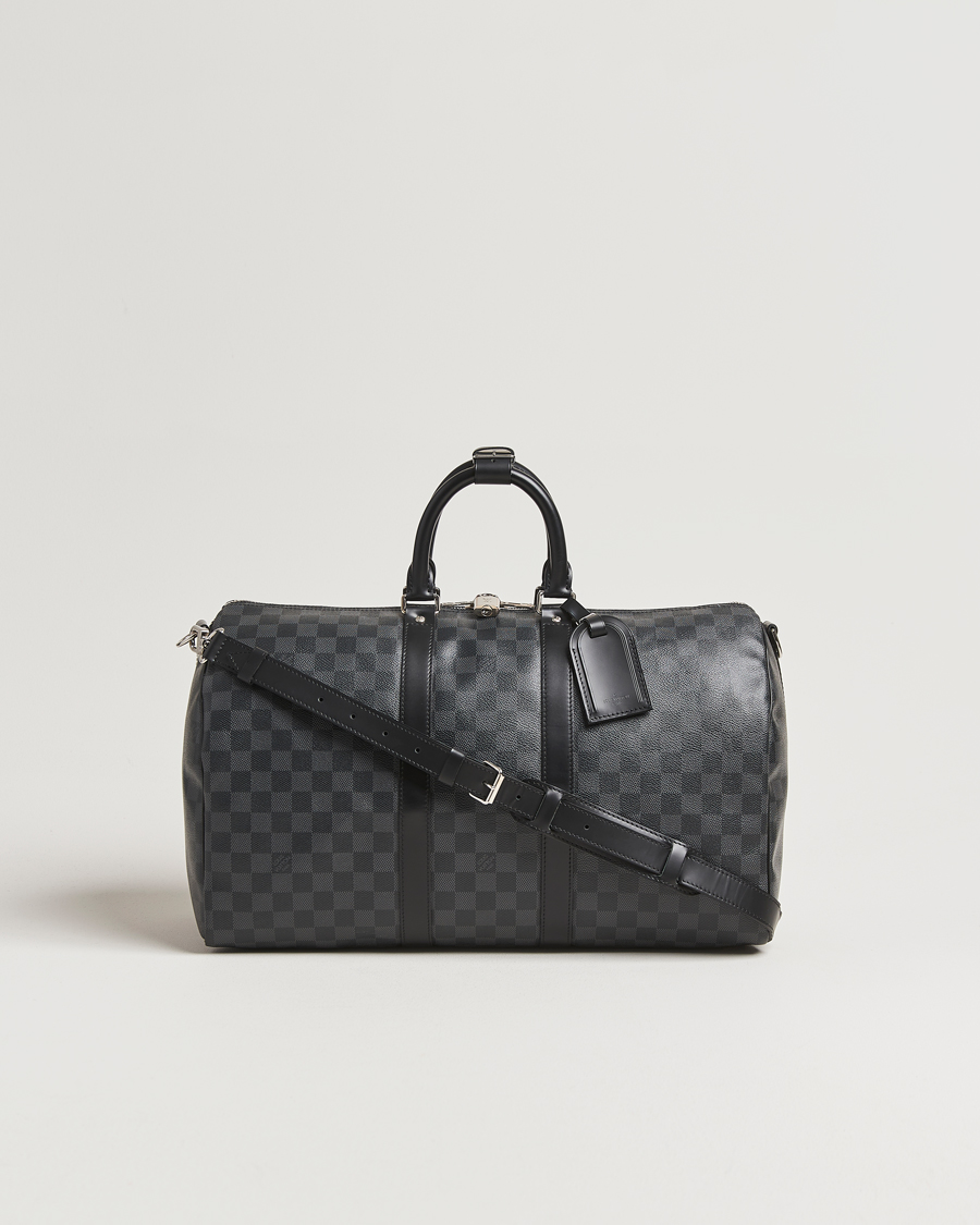 Heren | Pre-Owned & Vintage Bags | Louis Vuitton Pre-Owned | Keepall Bandoulière 45 Damier Graphite