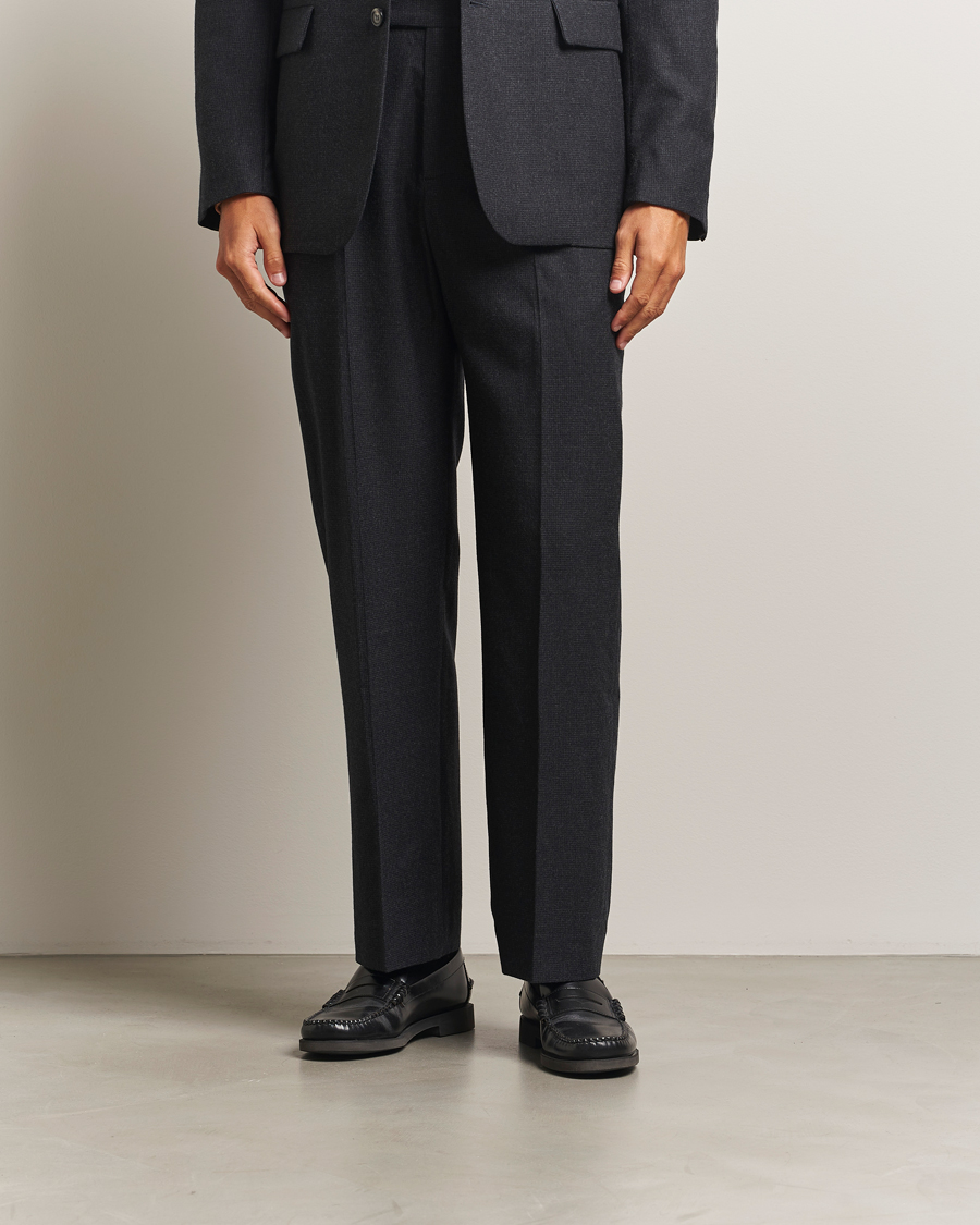 Heren | Broeken | Palmes | Wool Pleated Trousers Black