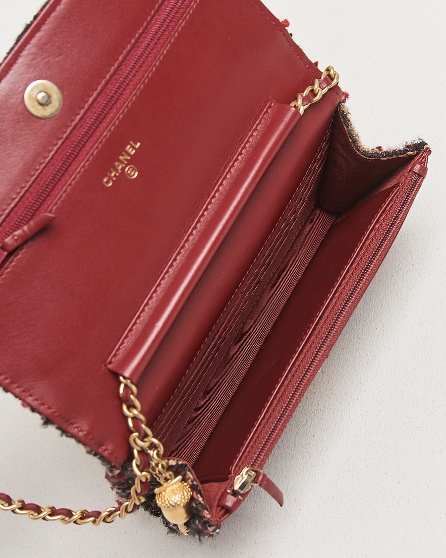 Heren | Pre-Owned & Vintage Bags | Chanel Pre-Owned | Tweed Wallet On Chain Red