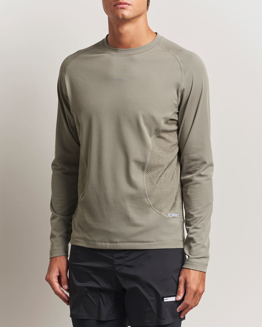 Heren | T-shirts | Satisfy | FuzzFleece Octa Long Sleeve T-Shirt Vetiver