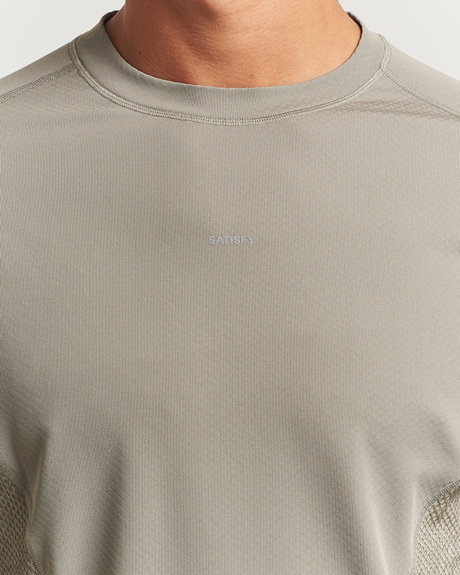 Heren | T-shirts | Satisfy | FuzzFleece Octa Long Sleeve T-Shirt Vetiver