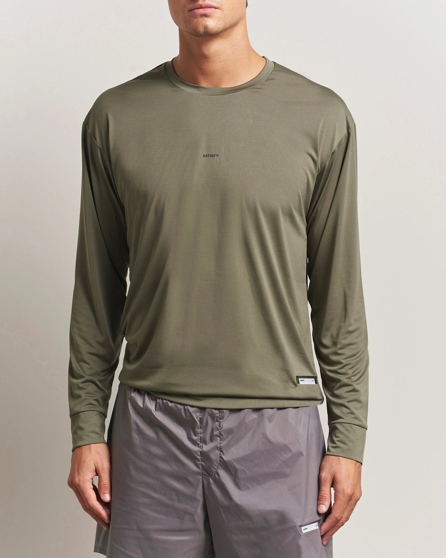 Homme | T-shirts | Satisfy | AuraLite Long Sleeve T-Shirt Dusty Olive