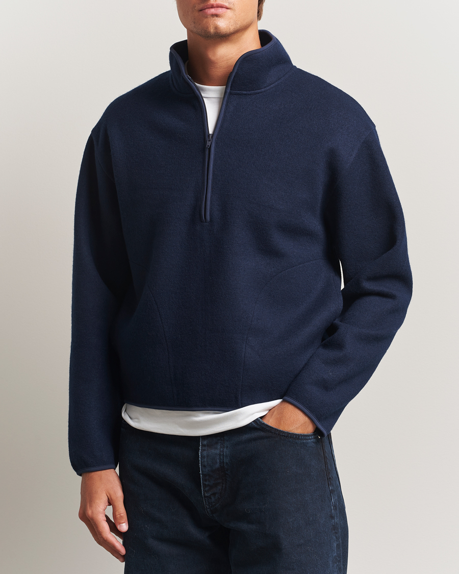 Homme | Pulls Et Tricots | Sunflower | Wool Half Zip Navy