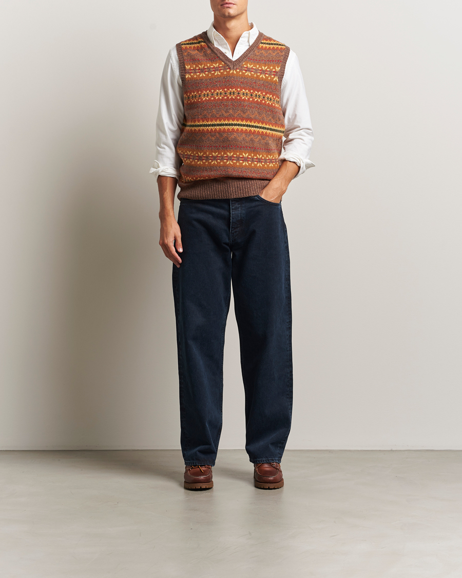 Heren | Truien | BEAMS PLUS | Fairisle Knit Vest Light Brown