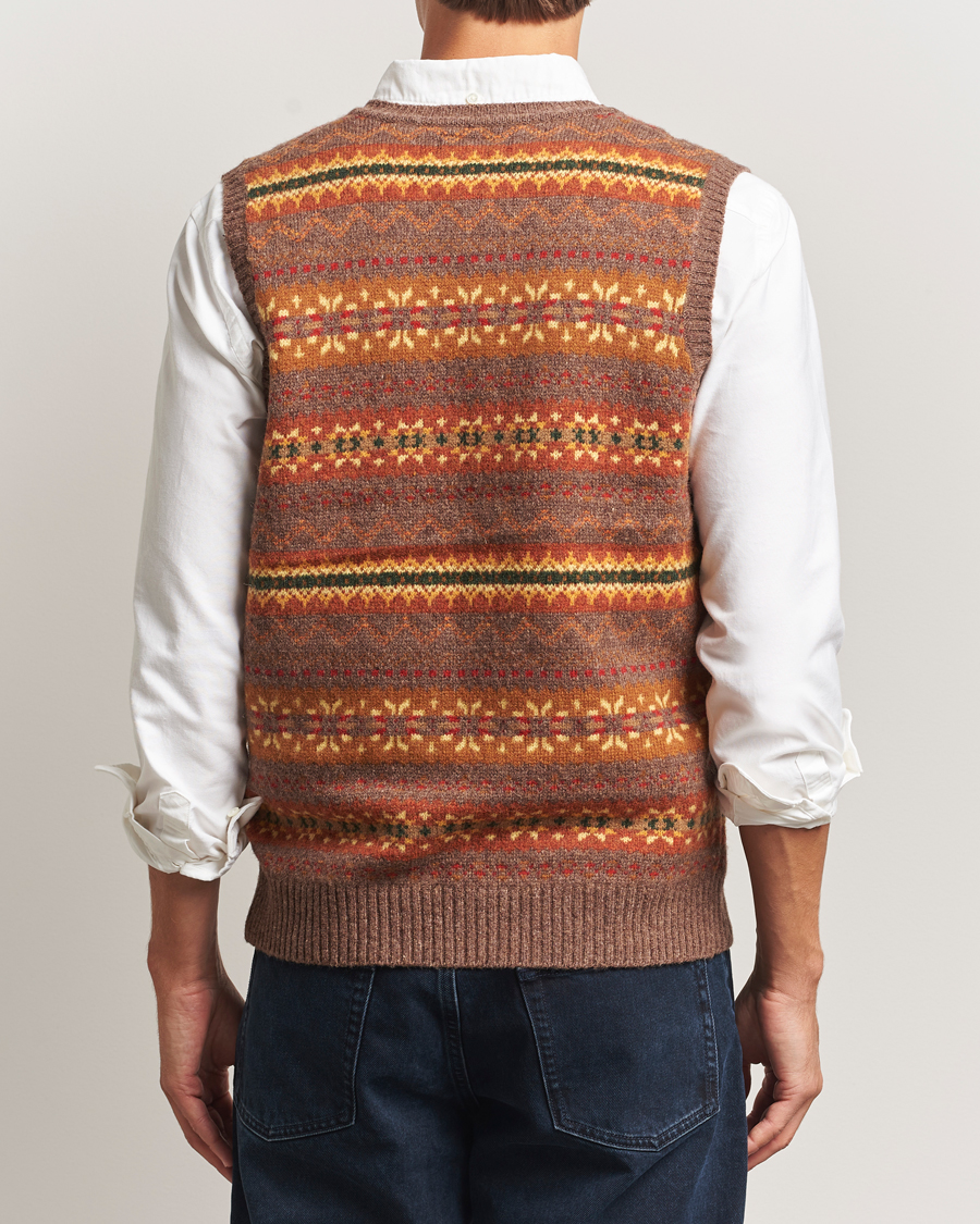 Heren | Truien | BEAMS PLUS | Fairisle Knit Vest Light Brown