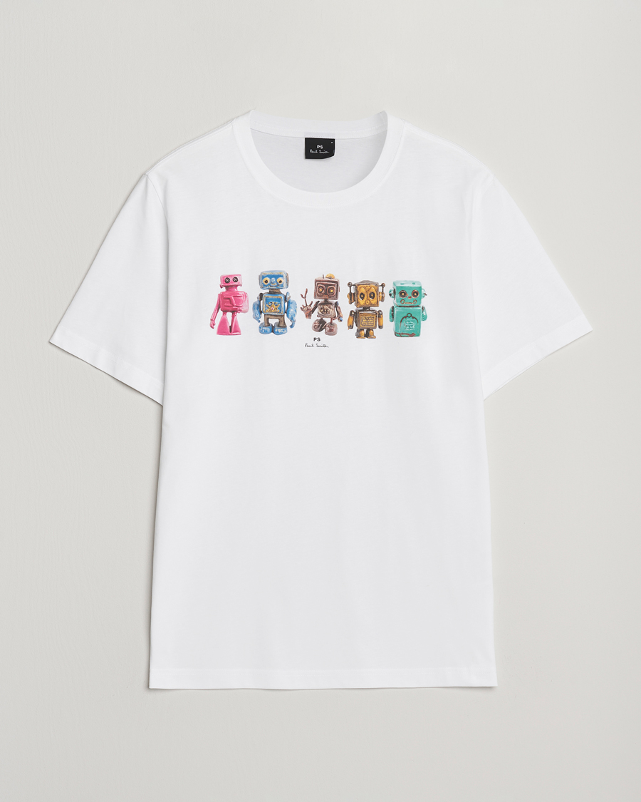 Heren | T-shirts | PS Paul Smith | Robots Crew Neck T-Shirt White