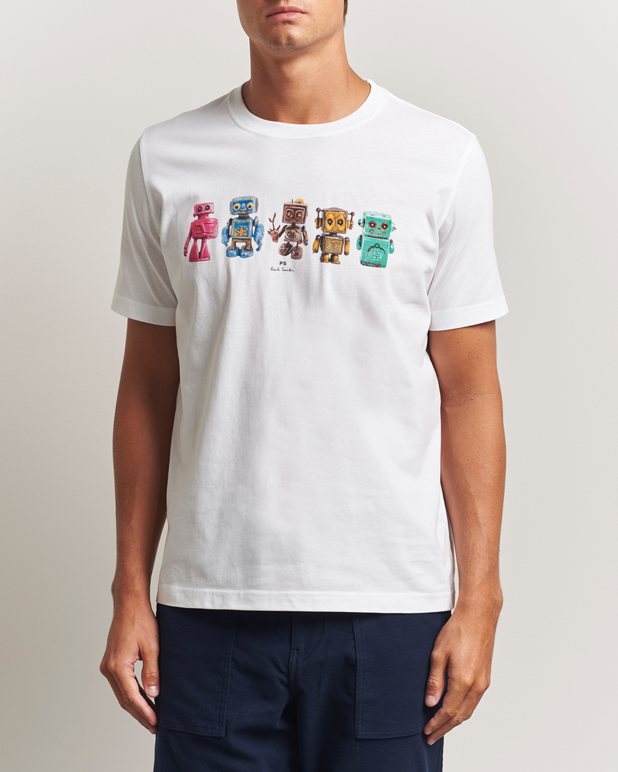 Heren | T-shirts | PS Paul Smith | Robots Crew Neck T-Shirt White