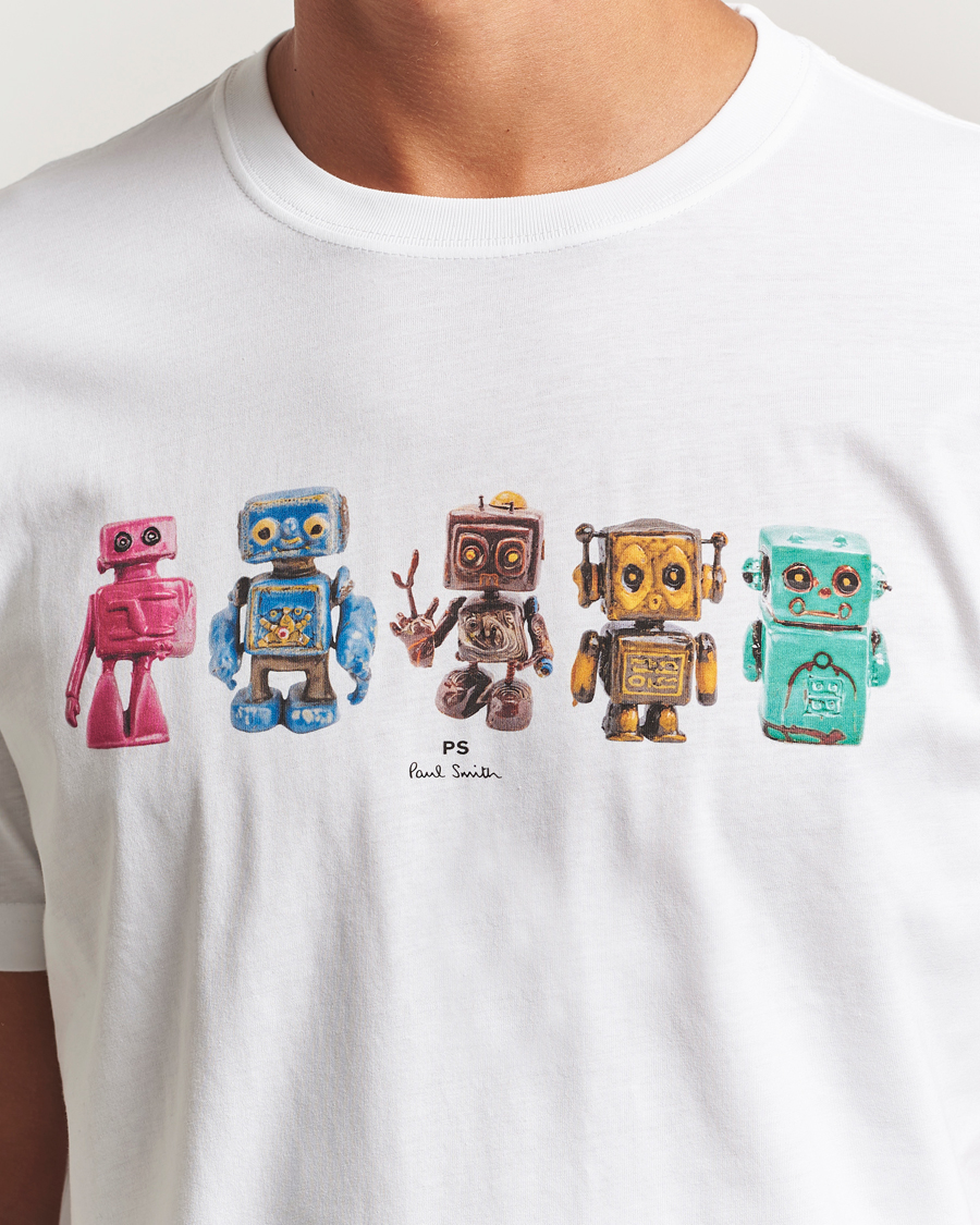 Heren | T-shirts | PS Paul Smith | Robots Crew Neck T-Shirt White