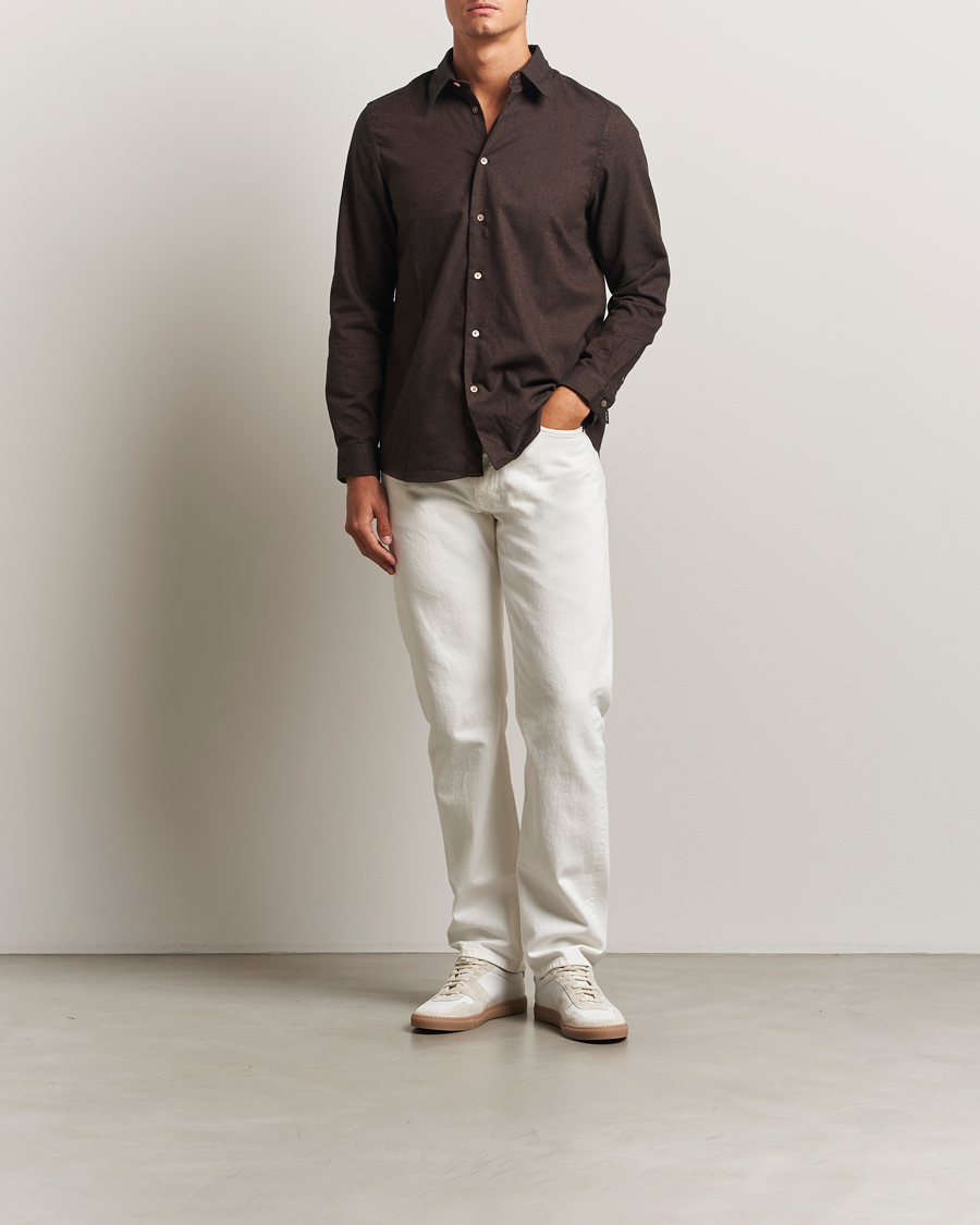 Homme | Chemises | PS Paul Smith | Brushed Cotton/Wool Shirt Dark Brown
