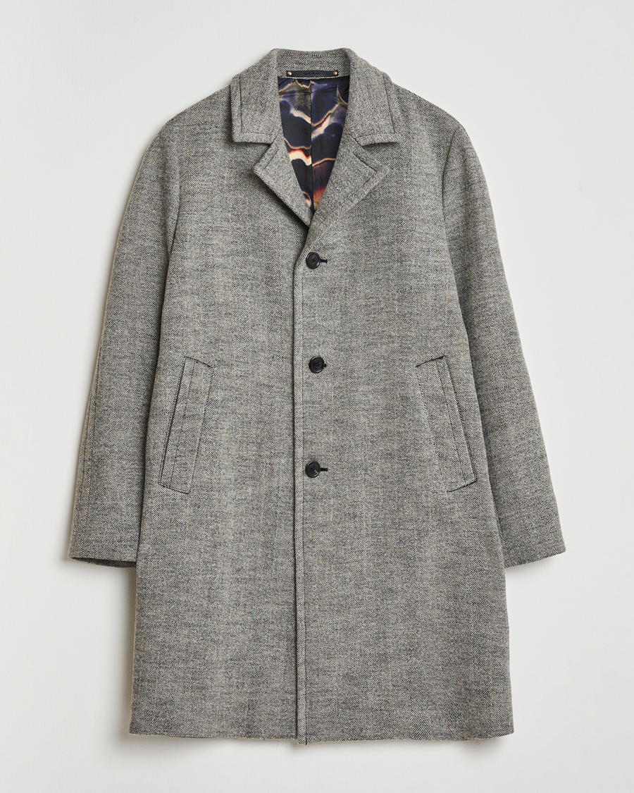 Heren | Jassen | Paul Smith | Wool Herringbone Coat Grey