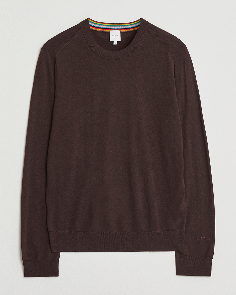 Heren | Truien | Paul Smith | Merino Knitted Sweater Dark Brown