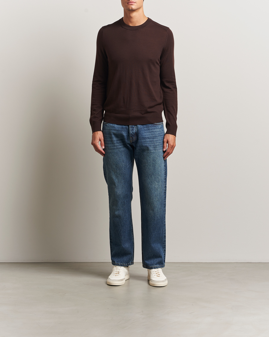 Heren | Truien | Paul Smith | Merino Knitted Sweater Dark Brown