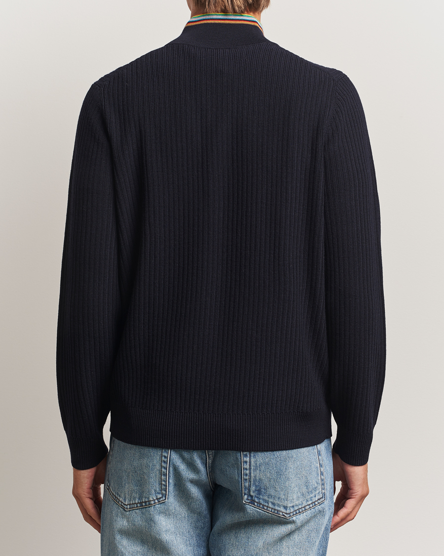 Heren | Truien | Paul Smith | Merino Rib Knitted Half Zip Navy